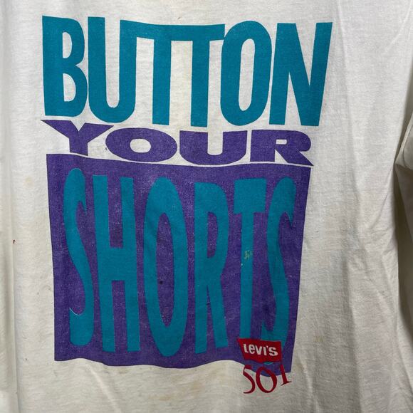 Vintage 90's Levi's 501 Button Your Shorts THRASHED Single Stitch Men's XL - Picture 6 of 8